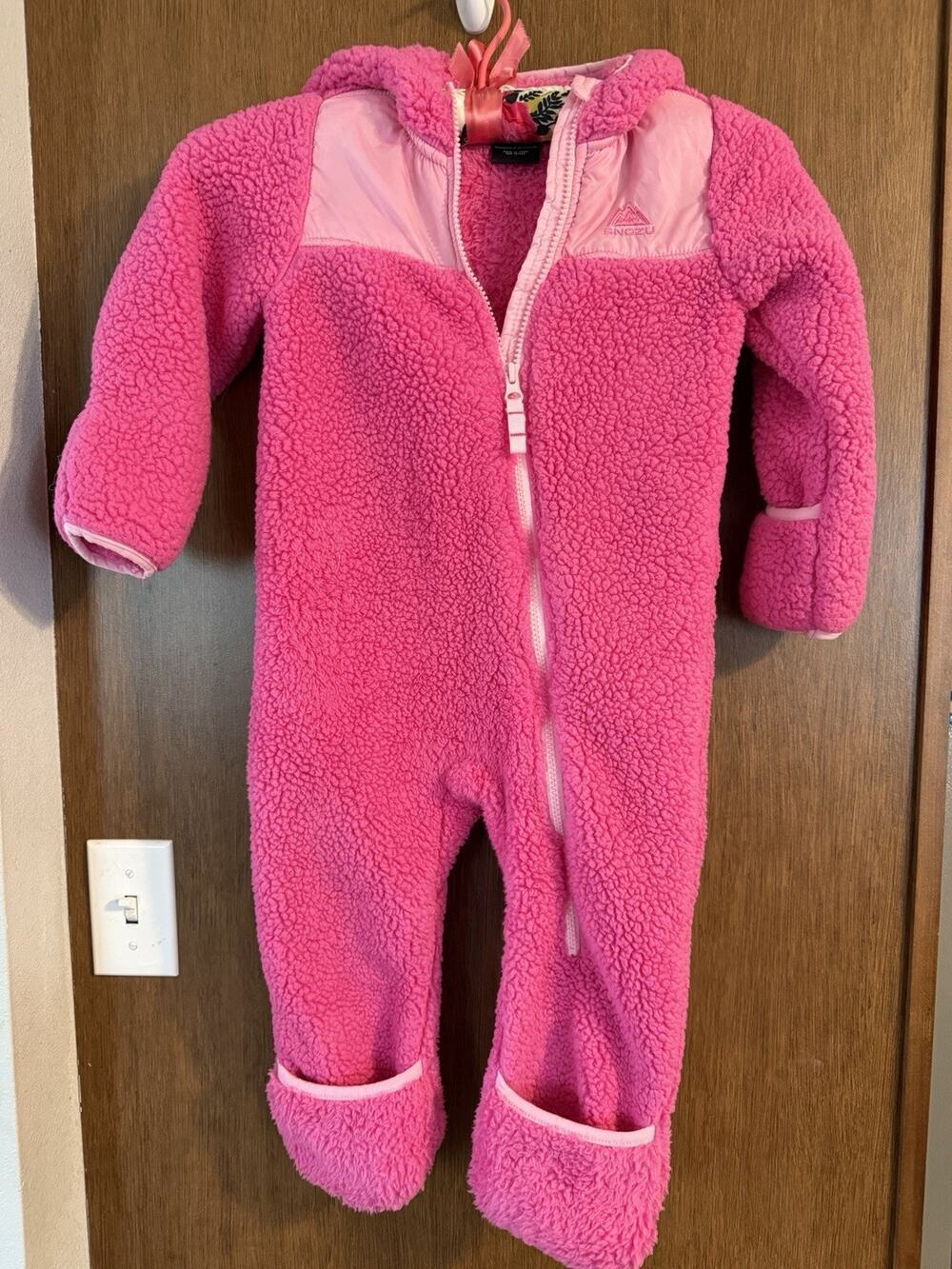 Snozu Girls dark pink light pink 24 month snowsuit Fuzzy Warm Winter zippered